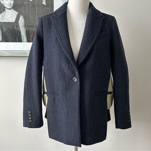 *Zara Pinstripe Hybrid Bomber Blazer